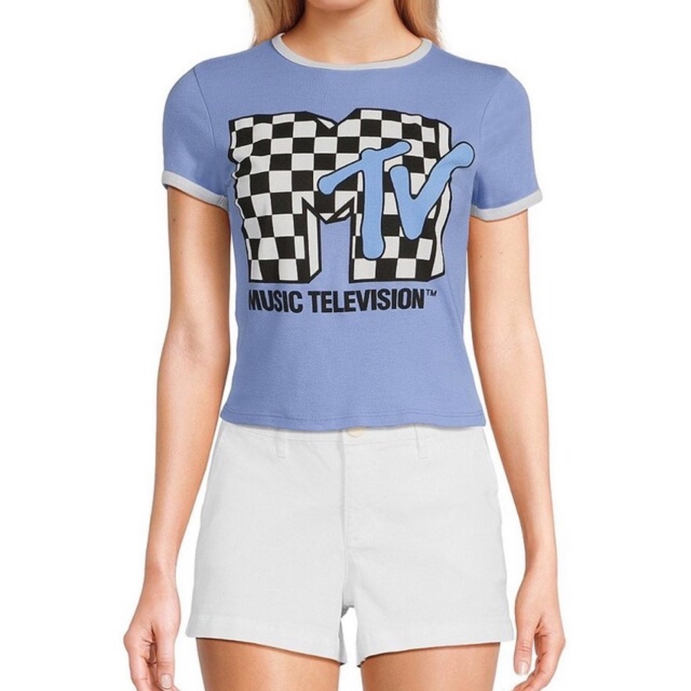 MTV Blue Graphic Tee NWT